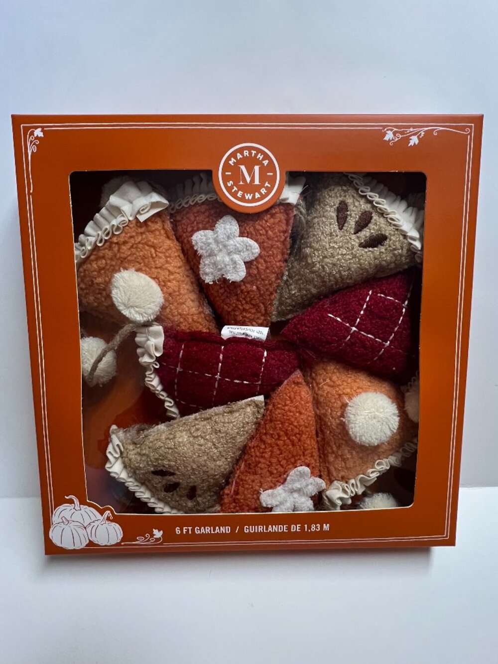 Thanksgiving Fall Harvest Martha Stewart Pumpkin Pie Garland Decor 6FT NEW